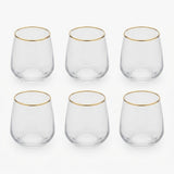Danny Home Gold Rim Water Glass 6 Pieces Set 360ml at Zubaidas Homestore