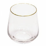 Danny Home Gold Rim Water Glass 6 Pieces Set 360ml at Zubaidas Homestore Pakistan