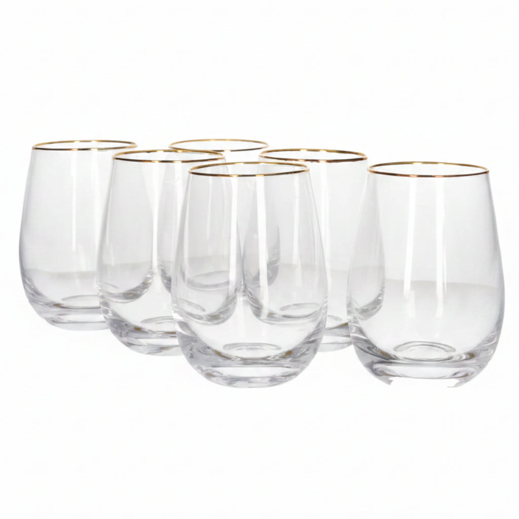Danny Home Gold Wire Edge Glasses 450ml Set 6 Pieces at Zubaidas Homestore Pakistan