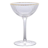Danny Home Golden Striped Fluted Cocktail Glass Set of 2 at Zubaidas Homestore Pakistan