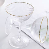 Danny Home Golden Striped Fluted Cocktail Glass Set of 2 at Zubaidas Homestore. Best Online Homestore in Pakistan