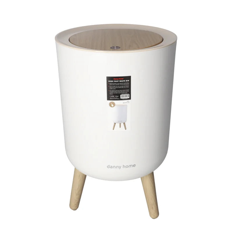Danny Home High Foot Waste Bin 7 Liter White at Zubaidas Homestore Pakistan