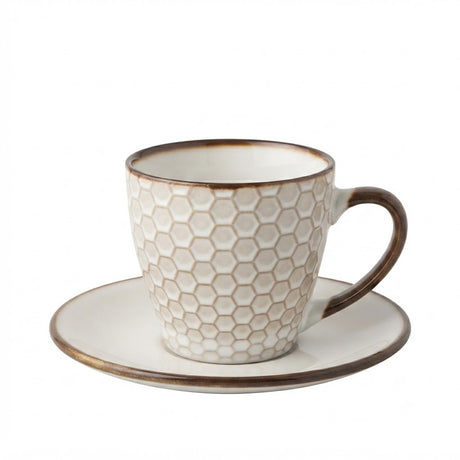 Danny Home Honeycomb Pattern Cup and Saucer 6 Pieces Set at Zubaidas Homestore