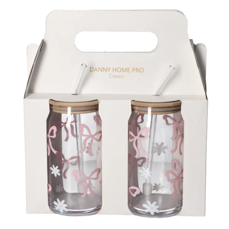 Danny Home Iced Coffee Glass Mug with Straw 500ml at Zubaidas Homestore