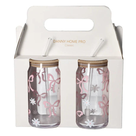 Danny Home Iced Coffee Glass Mug with Straw 500ml at Zubaidas Homestore