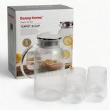 Danny Home Juice Jar and Glass Set Vertical Stripes 5 Pieces at Zubaidas Homestore 