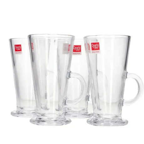 Danny Home Latte Glass Mug 4 Pieces Set 290ml at Zubaidas Homestore Pakistan