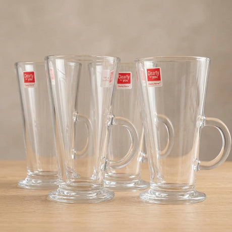 Danny Home Latte Glass Mug 4 Pieces Set 290ml at Zubaidas Homestore