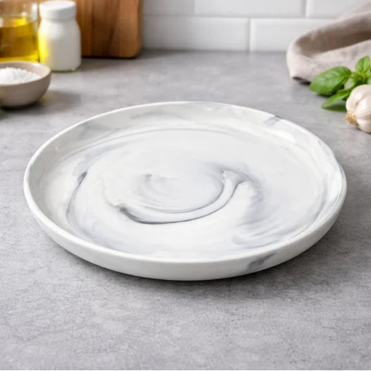 Danny Home Marble Swirl Dinner Plate 25.5cm at Zubaidas Homestore 