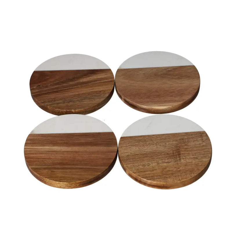 Danny Home Marble Wooden Coaster 4 Pieces Set 10cm at Zubaidas Homestore. Most Trusted Homestore in Pakistan
