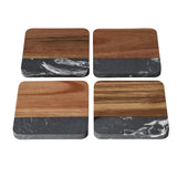 Danny Home Marble Wooden Coasters 4 Pieces Set at Zubaidas Homestore Pakistan