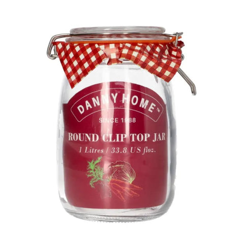 Danny Home Mason Clip Jar With Lid 1 Liter at Zubaidas Homestore