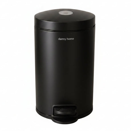 Danny Home Matte Black S-S Step Trash Can 12 Ltr at Zubaidas Homestore Pakistan