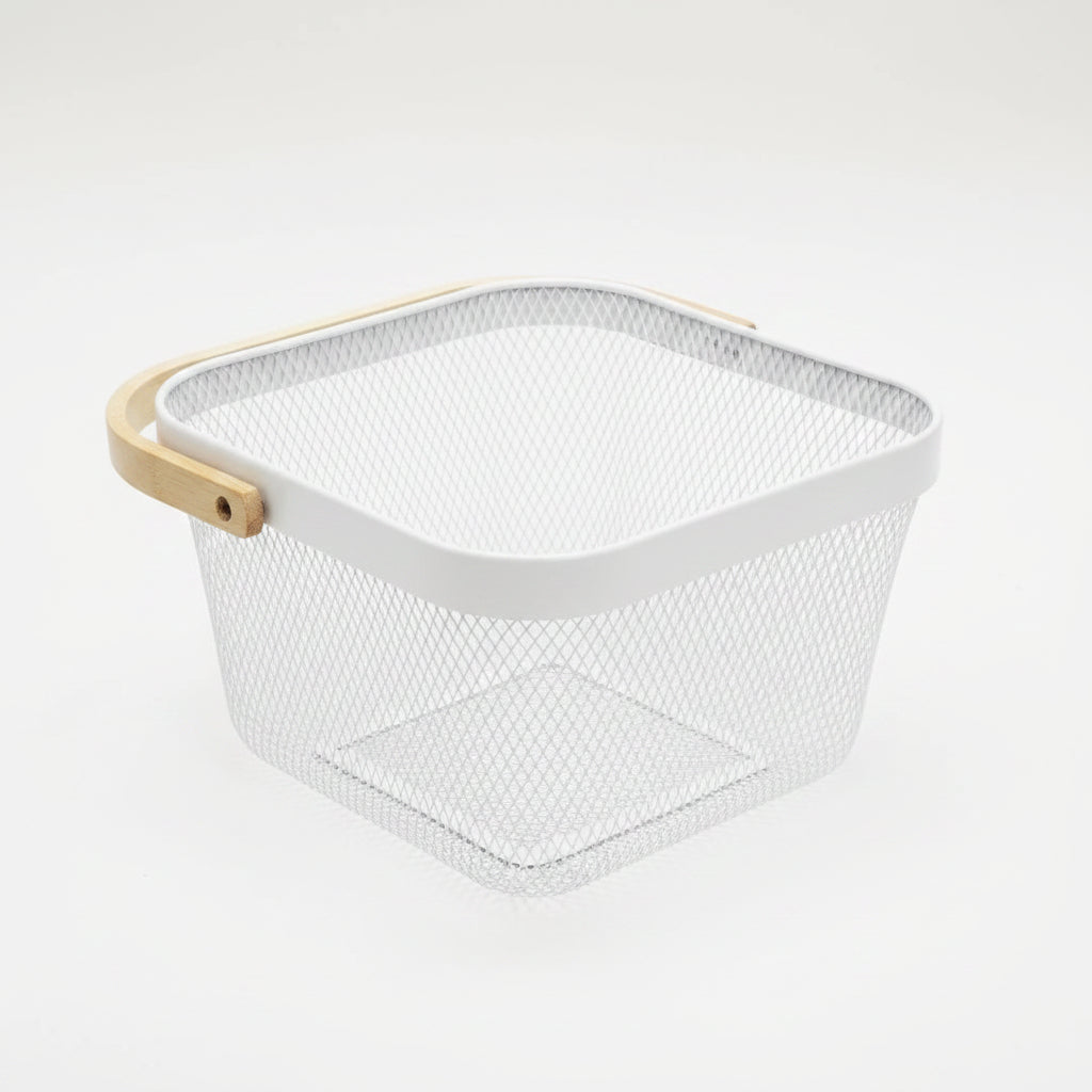 Danny Home Mesh Stainless Steel Storage Basket 24cm White at Zubaidas Homestore Pakistan