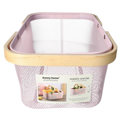 Danny Home Mesh Stainless Steel Storage Basket 42.2cm Pink at Zubaidas Homestore Pakistan