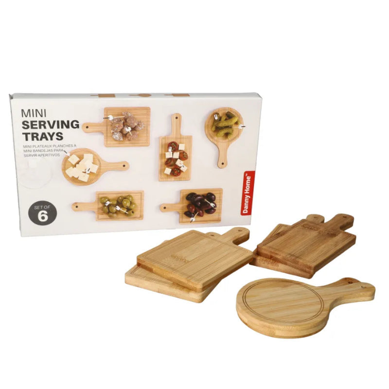 Danny Home Mini Bamboo Serving Trays 6 Pieces Set at Zubaidas Homestore 