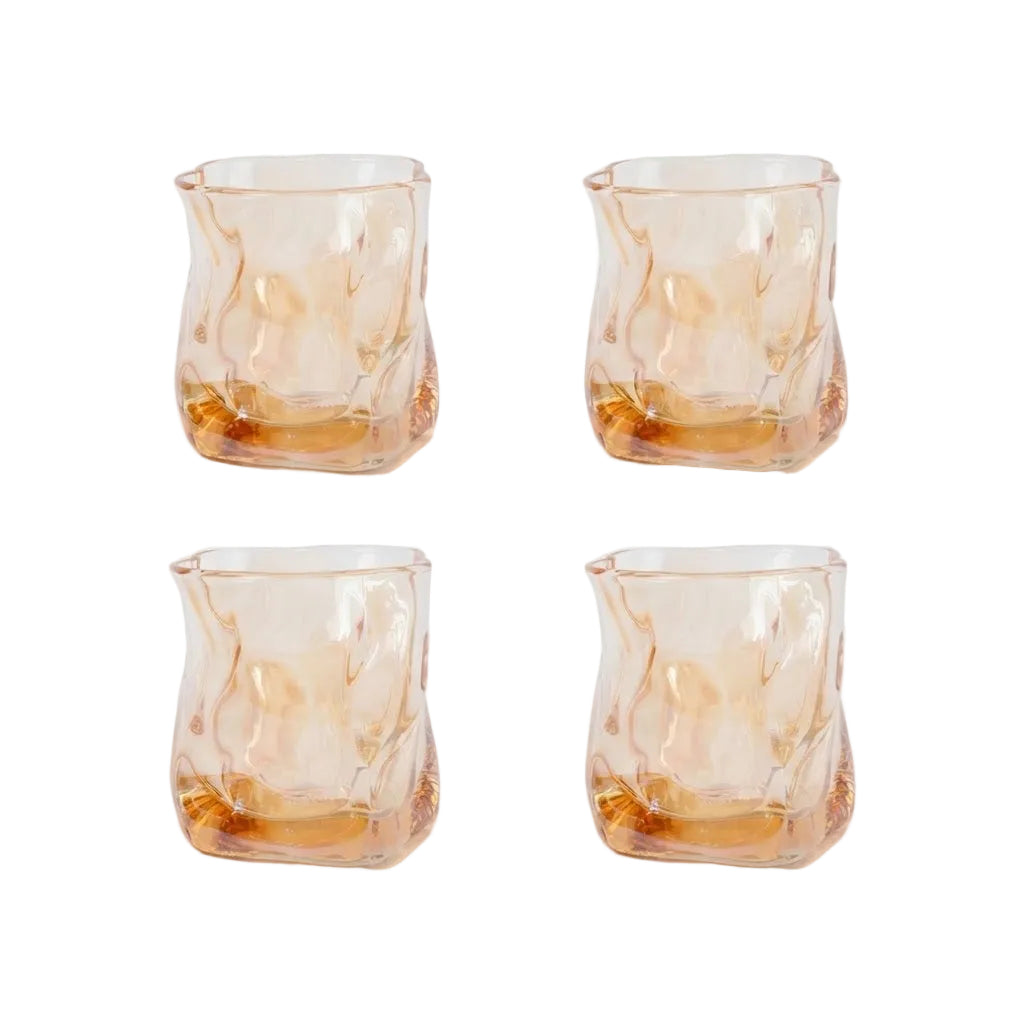 Danny Home Misted Glass Cup 4 Pieces Set 280ml Amber at Zubaidas Homestore
