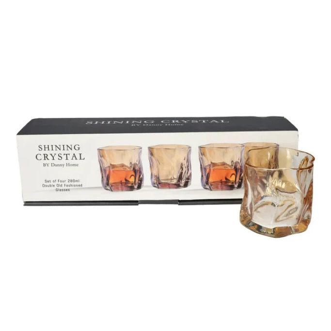 Danny Home Misted Glass Cup 4 Pieces Set 280ml Amber at Zubaidas Homestore Pakistan