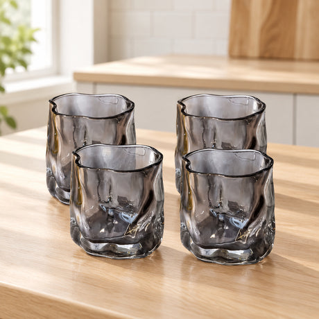Danny Home Misted Glass Cup 4 Pieces Set 280ml at Zubaidas Homestore 