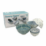 Danny Home Mixed Pattern Ceramic Bowl 10 Pieces Set at Zubaidas Homestore