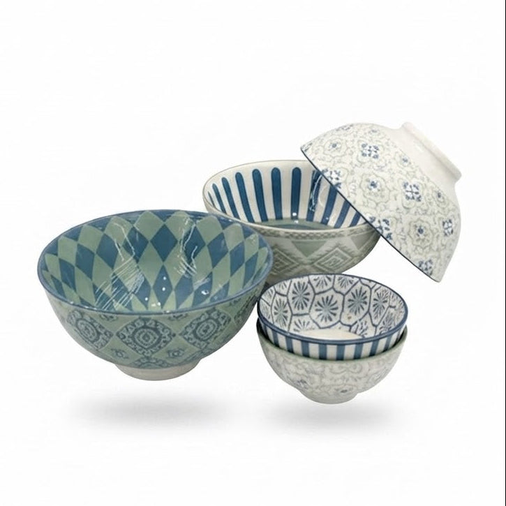 Danny Home Mixed Pattern Ceramic Bowl 10 Pieces Set at Zubaidas Homestore Pakistan