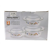 Danny Home Opal Glass Casserole Pot Set 3pcs at Zubaidas Homestore Online Pakistan