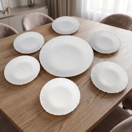 Danny Home Opal Glass Dinner Plate 7 Pieces Set at Zubaidas Homestore