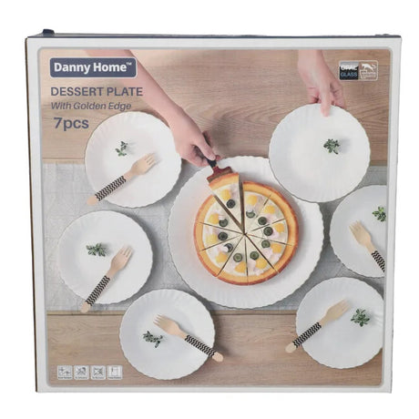 Danny Home Opal Glass Dinner Plate 7 Pieces Set at Zubaidas Homestore