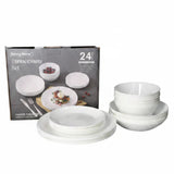 Danny Home Opal Glass Dinner Set 24 Pieces White at Zubaidas Homestore