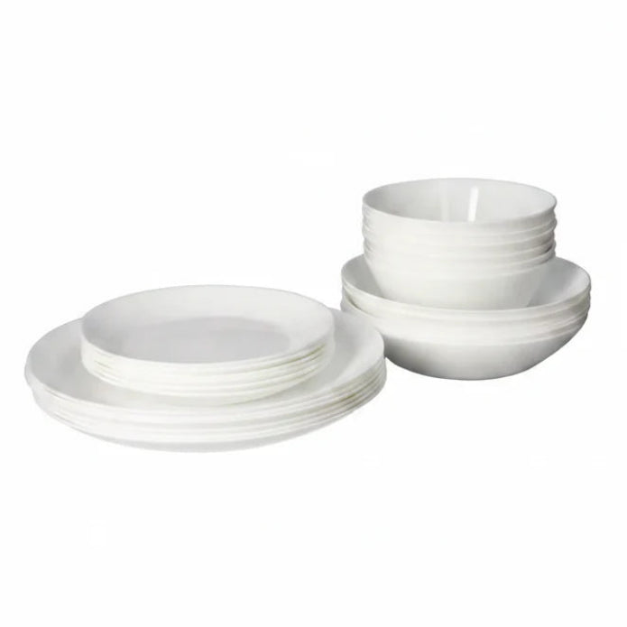 Danny Home Opal Glass Dinner Set 24 Pieces White at Zubaidas Homestore Pakistan