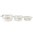 Danny Home Opal Glass Flower Design Casserole 3 Pieces Set at Zubaidas Homestore. Most Trusted Homestore in Pakistan