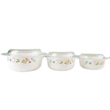 Danny Home Opal Glass Flower Design Casserole 3 Pieces Set at Zubaidas Homestore. Most Trusted Homestore in Pakistan