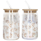 Danny Home Pink Heart Glass Tumbler 2 Pieces Set 500ml at Zubaidas Homestore Pakistan