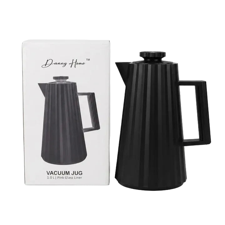 Danny Home Pleated Black Vacuum Jug 1 Liter at Zubaidas Homestore