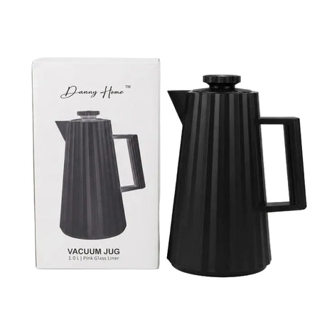 Danny Home Pleated Black Vacuum Jug 1 Liter at Zubaidas Homestore