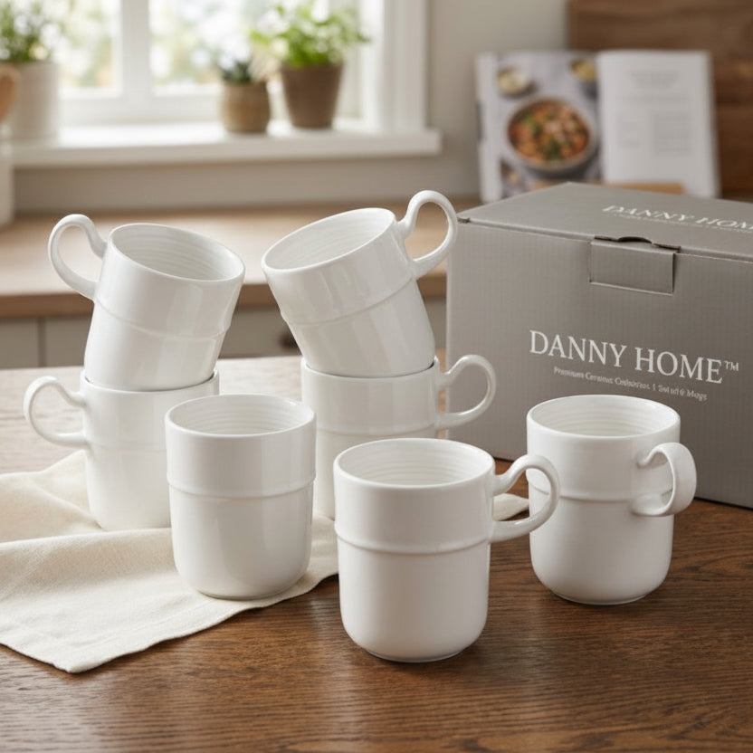 Danny Home Porcelain Classic 6 Pieces Mug Set 350ml at Zubaidas Homestore