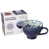 Danny Home Porcelain Clover Art Cup 355ml Navy Blue at Zubaidas Homestore 
