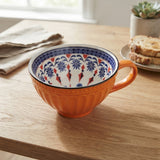 Danny Home Porcelain Clover Art Cup 355ml Orange at Zubaidas Homestore 