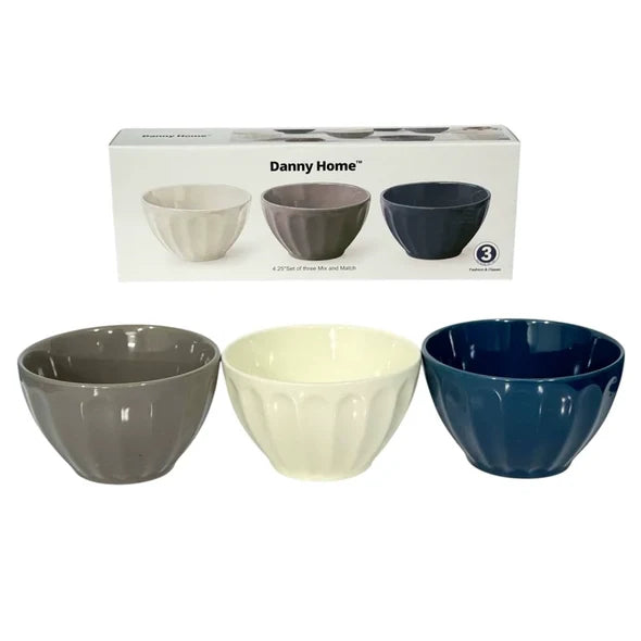 Danny Home Porcelain Dessert Bowl 3 Pieces Set 10.7cm at Zubaidas Homestore