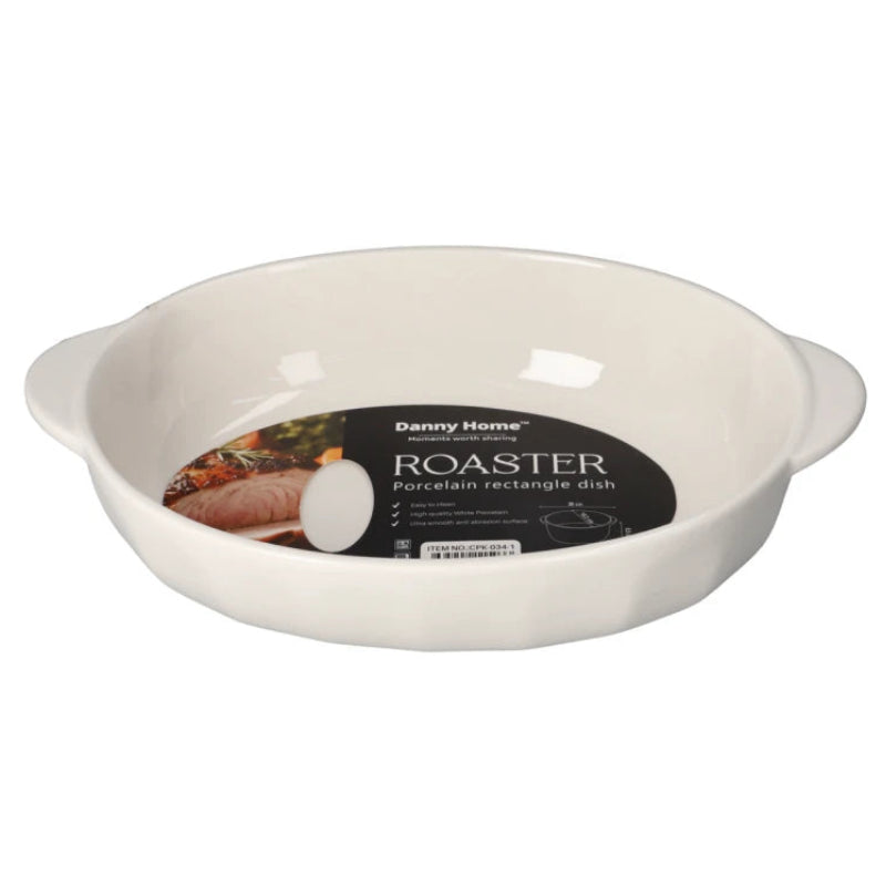 Danny Home Porcelain Oval Roaster Dish 30.3cm at Zubaidas Homestore 