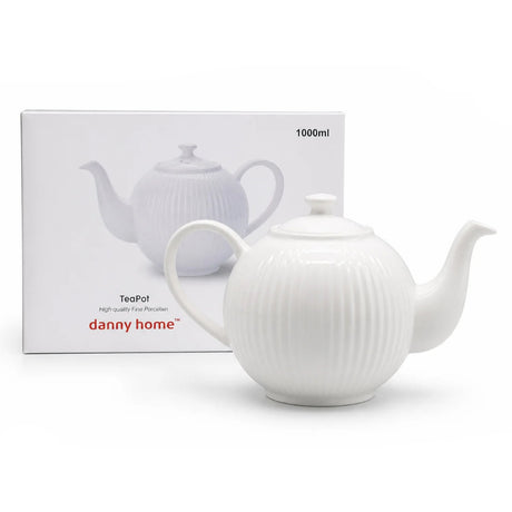 Danny Home Porcelain Tea Pot 1000ml White at Zubaidas Homestore