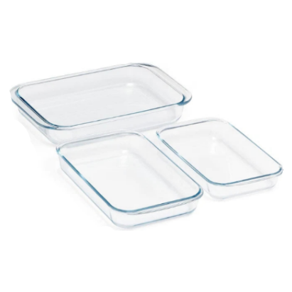 Danny Home Rectangle Glass Baking Pan 3 Pieces Set at Zubaidas Homestore Pakistan