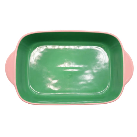 Danny Home Rectangle Porcelain Baking Dish Pink and Green at Zubaidas Homestore Pakistan