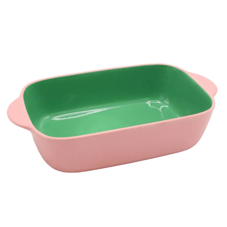 Danny Home Rectangle Porcelain Baking Dish Pink and Green at Zubaidas Homestore. Best Homestore in Pakistan