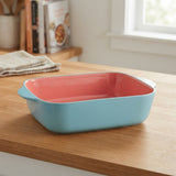 Danny Home Rectangle Porcelain Baking Dish Sky Blue and Pink at Zubaidas Homestore 