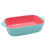 Danny Home Rectangle Porcelain Baking Dish Sky Blue and Pink at Zubaidas Homestore. Best Homestore in Pakistan
