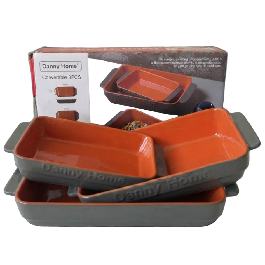 Danny Home Rectangular Baking Dish with Handles 3 Piece Set at Zubaidas Homestore