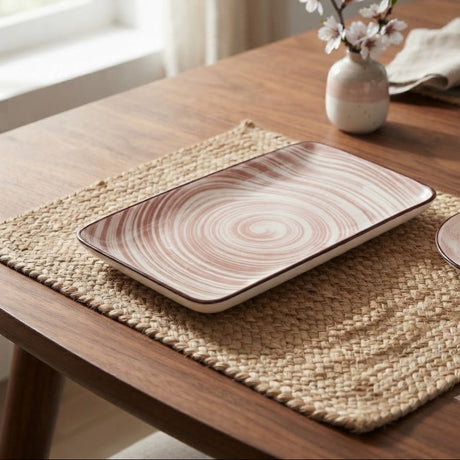Danny Home Rectangular Platter Brown Swirl Pattern 17cm at Zubaidas Homestore Pakistan