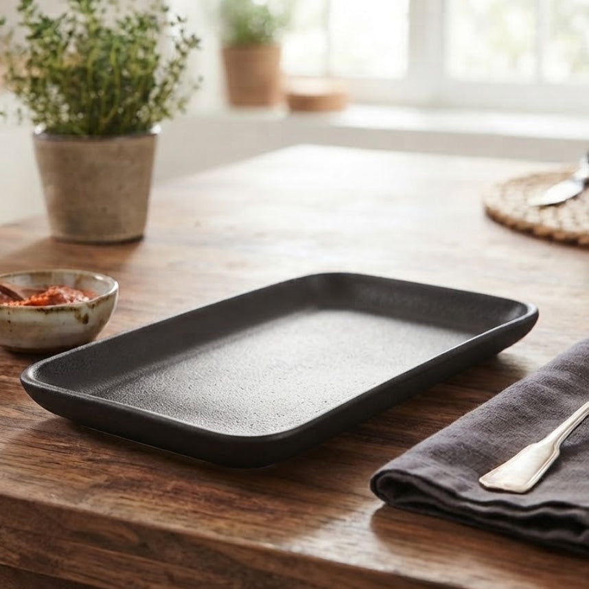 Danny Home Rectangular Serving Platter Black 18cm at Zubaidas Homestore