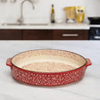 Danny Home Red Floral Print Ceramic Baking Tray at Zubaidas Homestore